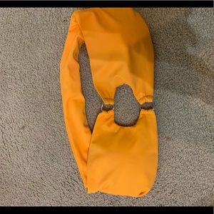 neon orange bathing suit top!
